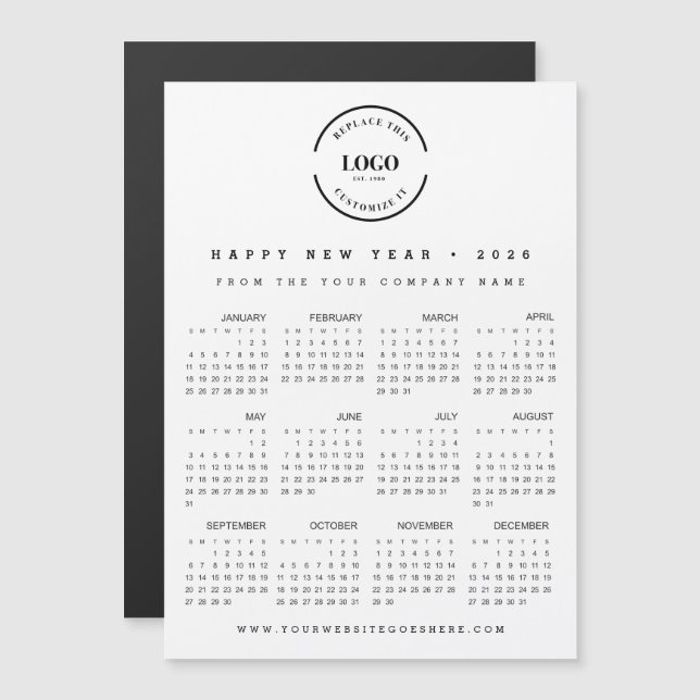 Enkel stor Logotyp Gott nytt år 2026 - Främjande (Fram/baksida)