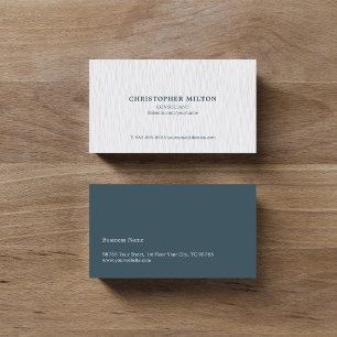 Enkel Struktur White Blue Consultant i Elegant Visitkort