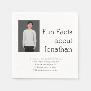 Enkel Student Roligt Facts Grad Photo Anpassningsb Pappersservett