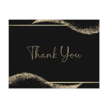 Enkel Studenten Tack Svarta Guld Glitter