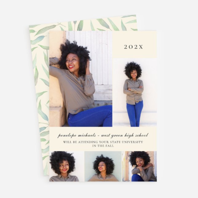 Enkel Studentfest för botaniskt fotokollage Inbjudningar (Skapare uppladdad)