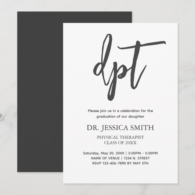 Enkel Studentfest för fysisk terapi Meddelande (Fram/baksida)