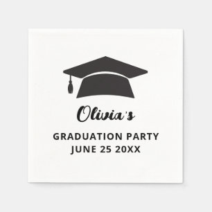 Enkel Studentfest för Namn Grad Cap Pappersservett