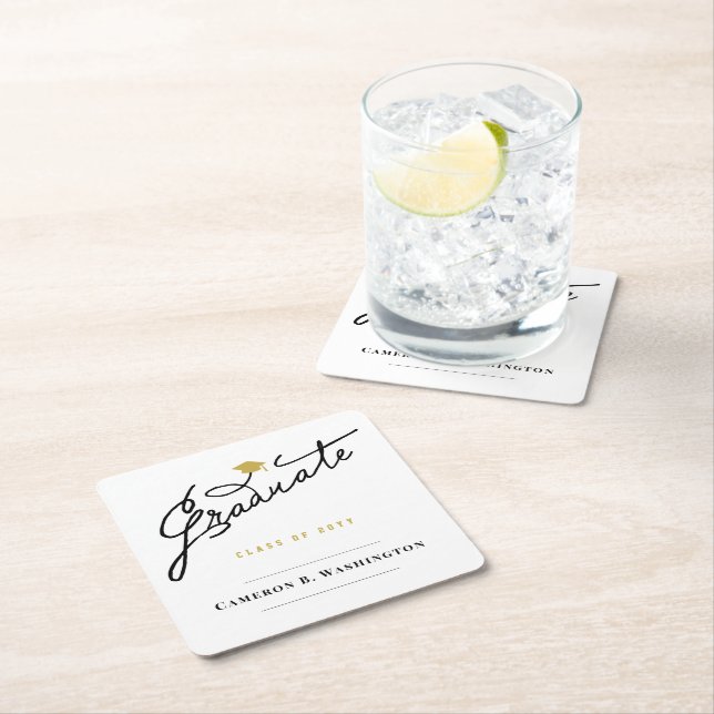 Enkel Studentfest för student-skriptgrad Sockel Underlägg Papper Kvadrat (Insitu)