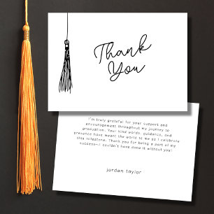 Enkel Studentfest - Tassel Illustration Black Tack Kort