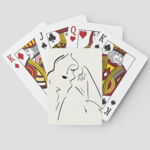 Enkel studie - Skiss av Dam Casinokort