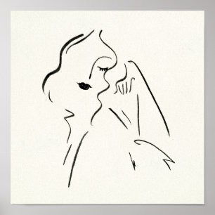 Enkel studie - Skiss av Dam Poster