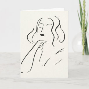 Enkel studie - skiss av en kvinna kort