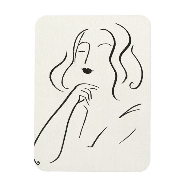 Enkel studie - skiss av en kvinna magnet (Vertikal)