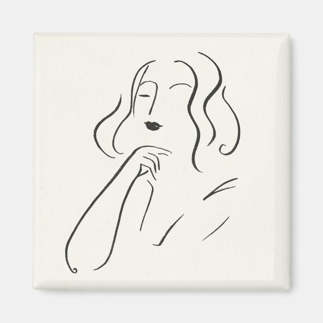 Enkel studie - skiss av en kvinna magnet (Framsidan)