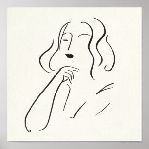 Enkel studie - skiss av en kvinna poster