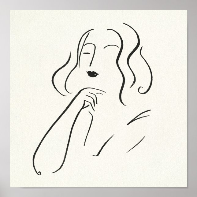 Enkel studie - skiss av en kvinna poster (Framsidan)