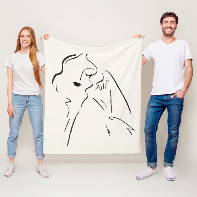 Enkel studie - skiss över Dam Fleecefilt (På plats)