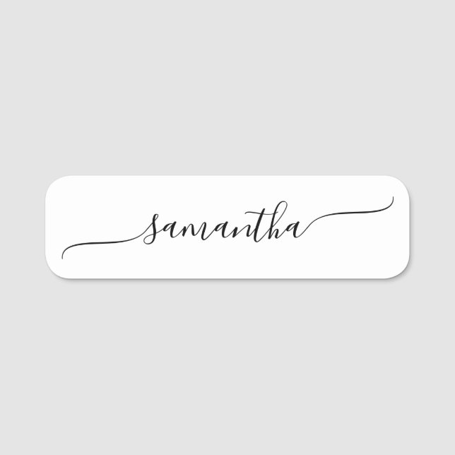 Enkel svajig signaturskrift namnbricka (Framsida)
