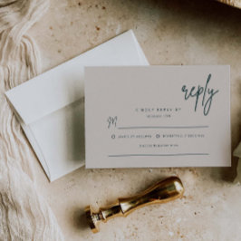 Enkel Svar Bröllopsinbjudan Inneslutande Kort