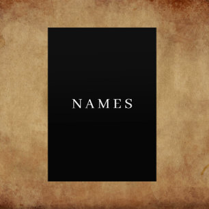 Enkel svart Anpassningsbar Lägg till Eleganten Nam Flygblad