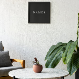 Enkel svart Anpassningsbar Lägg till Eleganten Nam Fototryck