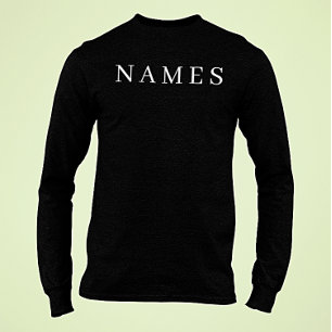Enkel svart Anpassningsbar Lägg till Eleganten Nam T Shirt