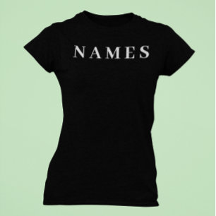 Enkel svart Anpassningsbar Lägg till Eleganten Nam T Shirt