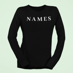Enkel svart Anpassningsbar Lägg till Eleganten Nam T Shirt