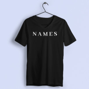 Enkel svart Anpassningsbar Lägg till Eleganten Nam T Shirt