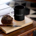 Enkel svart Anpassningsbar Lägg till Eleganten Nam Två-Tonad Mugg<br><div class="desc">Enkel svart Anpassningsbar Lägg till Eleganten för ditt namn till vem som helst.</div>