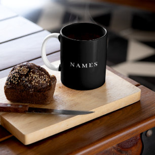 Enkel svart Anpassningsbar Lägg till Eleganten Nam Två-Tonad Mugg