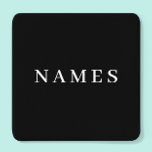 Enkel svart Anpassningsbar Lägg till Eleganten Nam Underlägg Papper Kvadrat<br><div class="desc">Enkel svart Anpassningsbar Lägg till Eleganten för ditt namn till vem som helst.</div>