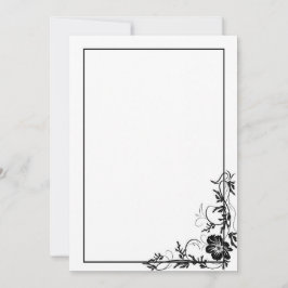 Enkel svart blomram inbjudningar