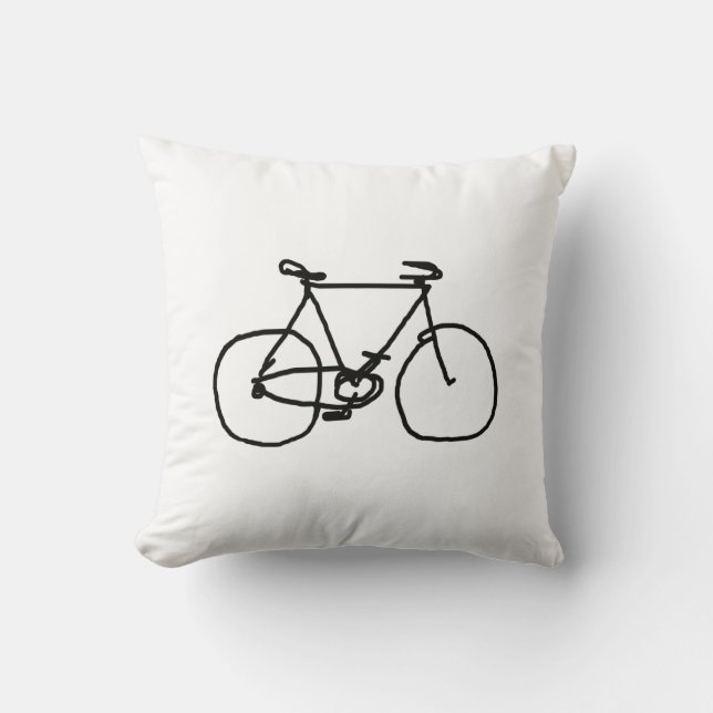enkel svart cykel kudde (Framsida)