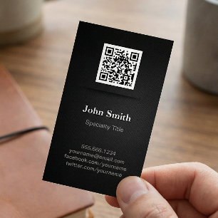 Enkel svart Elegant - QR-kod för Professionell Magnetiska Visitkort