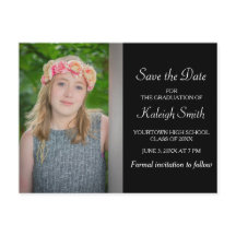 Enkel svart examenshögtid Save the Date