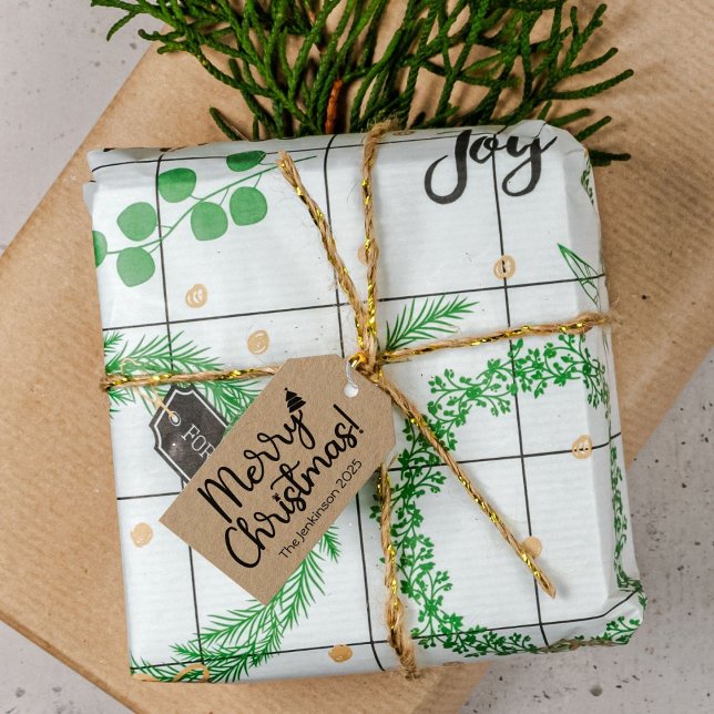 Enkel svart God Jul presenttagg Presentetikett (Skapare uppladdad)