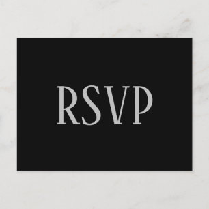 Enkel Svart & Grå - RSVP vykort