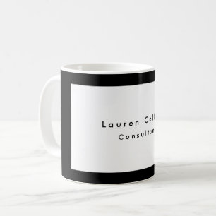 Enkel, svart, Gräns-vit, minimalistisk modern Kaffemugg