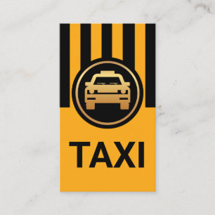 Enkel svart Gult Taxi Linjer Visitkort