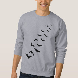 Enkel svart halloween fladdermus silhuett design lång ärmad tröja