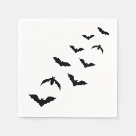 Enkel svart halloweenfladdermus silhuett design pappersservett