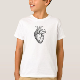 Enkel svart illustration för vitanatomihjärta tee shirt