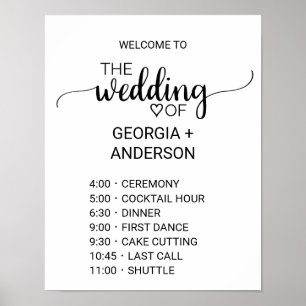 Enkel svart kalligrafi av händelseordning poster