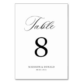 enkel svart kalligrafi bröllop bordsnummer