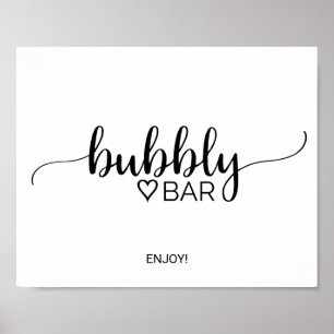 Enkel svart kalligrafi bubblig bardisk skylt