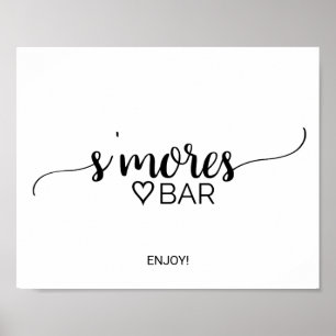 Enkel svart kalligrafi S'mores Barskylt Poster