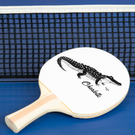 Enkel svart krokodilj pingisracket