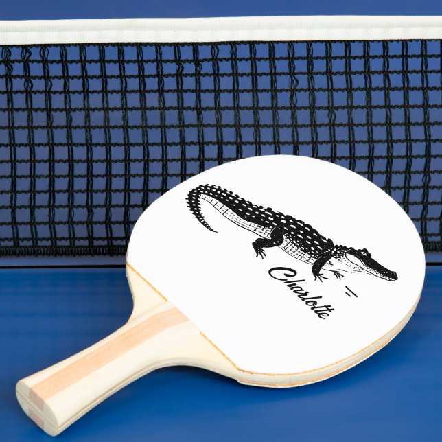 Enkel svart krokodilj pingisracket (Insitu)