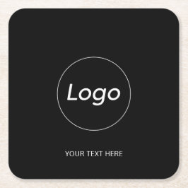 Enkel svart Logotyp Underlägg Papper Kvadrat