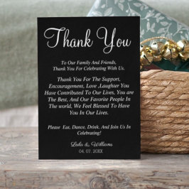 Enkel svart mall tack bröllop