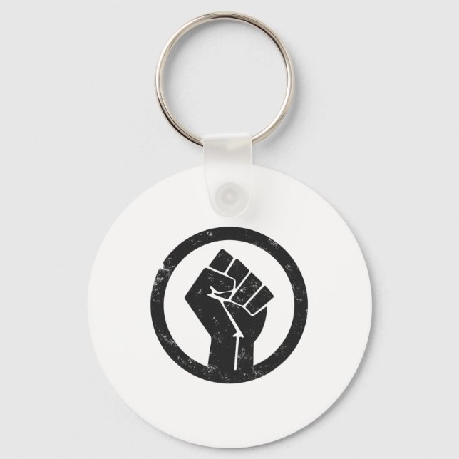 Enkel, svart, materialistisk proteseffekt, snabb b nyckelring (Framsida)