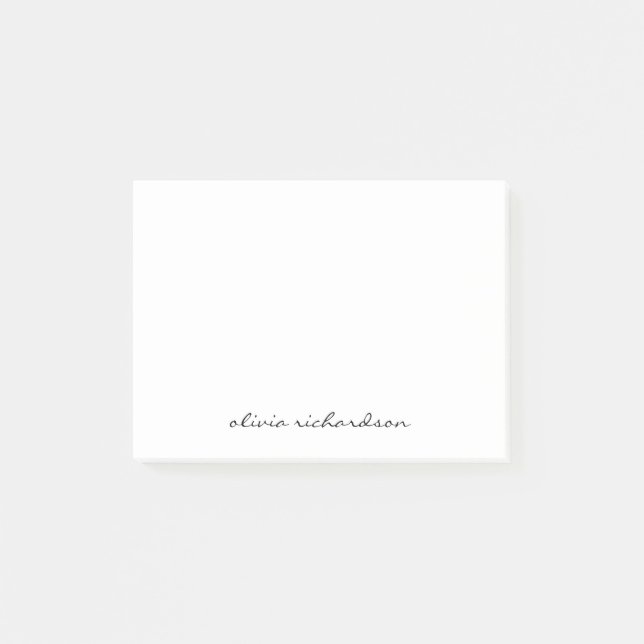 Enkel svart modern handskriven skripttypografi post-it block (Framsida)