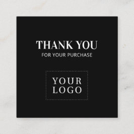 Enkel svart Modern - tack för Affärskorten Fyrkantigt Visitkort